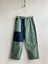 Load image into Gallery viewer, Latre upcycled deadstock overdyed Patchwork US laundry bag trousers
