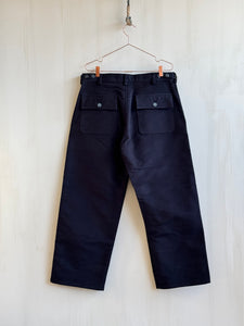 Latre Black Moleskin Fatigue Trousers - Straight