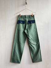 Load image into Gallery viewer, Latre upcycled deadstock overdyed Patchwork US laundry bag trousers
