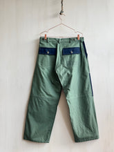 Load image into Gallery viewer, Latre upcycled deadstock overdyed Patchwork US laundry bag trousers
